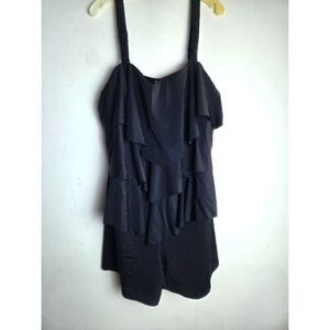 Avenue Women Black Tiered Swimsuit 3.5" Inseam Romper/Dress size 26W